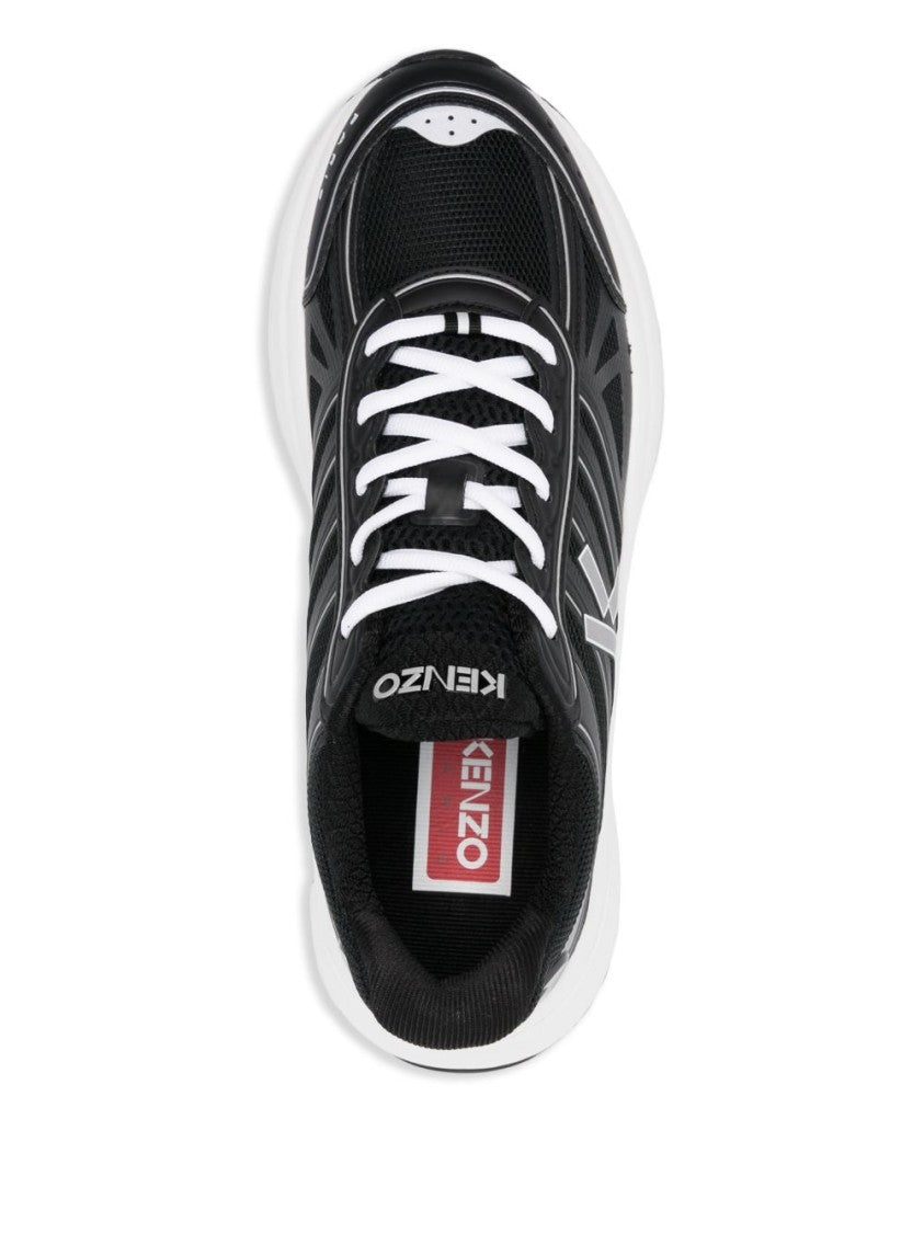 Kenzo Black Mesh Panelled Reflective Sneakers