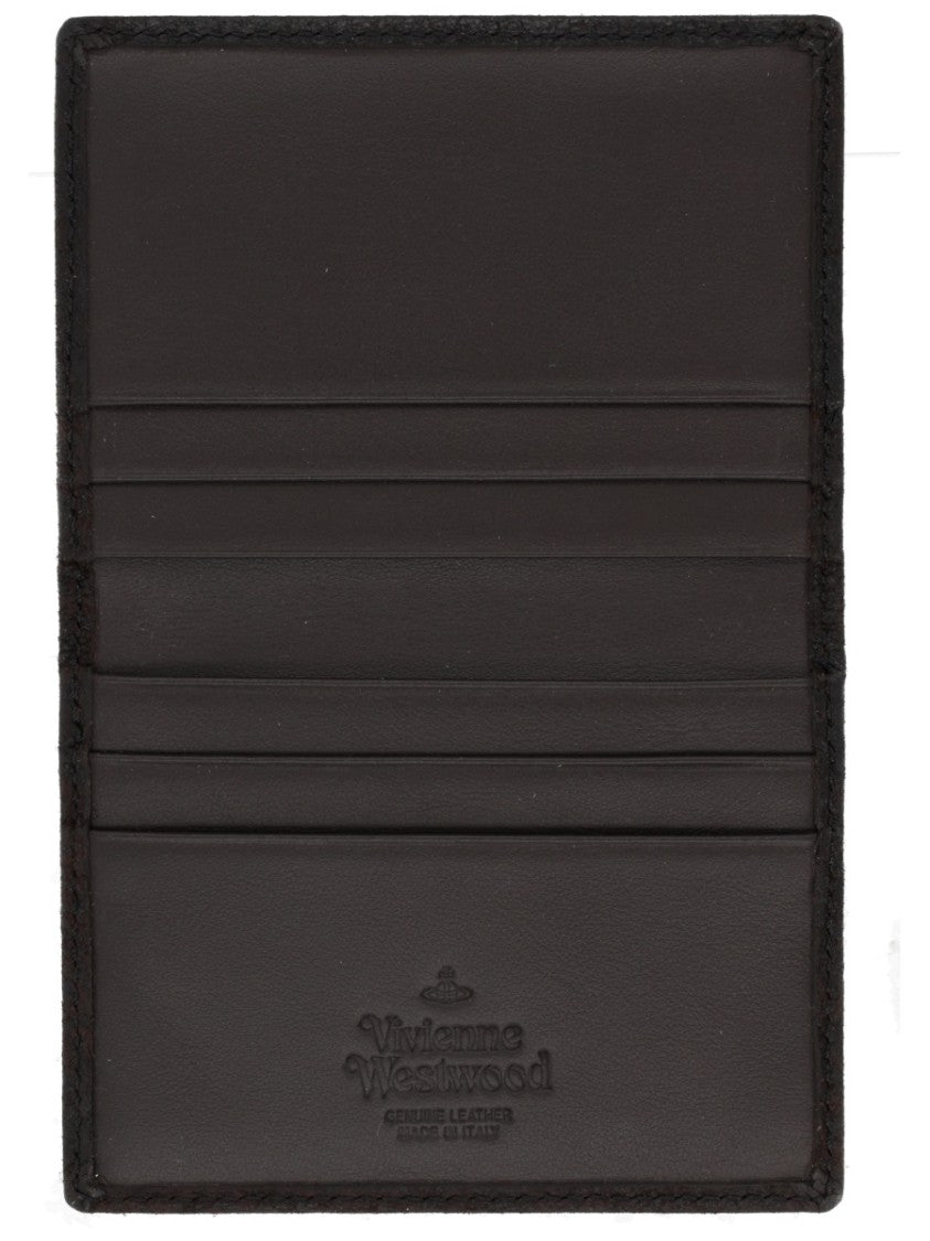 Vivienne Westwood Textured Lamb Leather Orb Card Holder