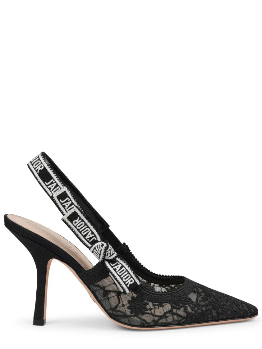 Dior J'adior Lace Overlay Slingback Pumps