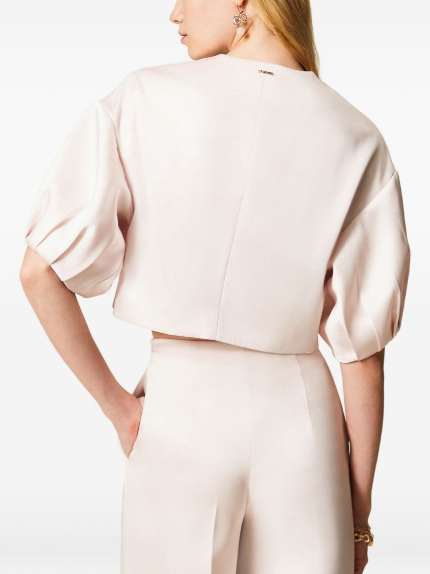 Twin-Set Light Pink Puff Sleeve Jacket