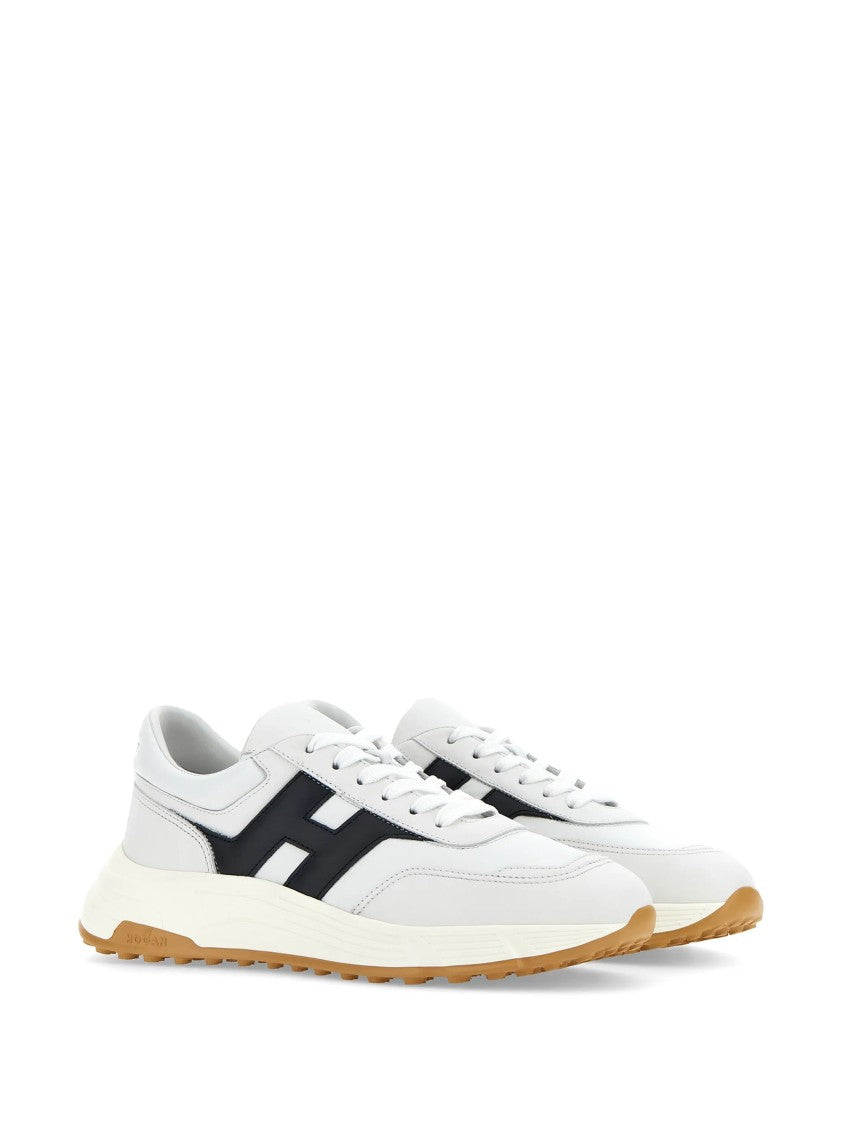 Hogan White H Logo Lace-Up Sneakers