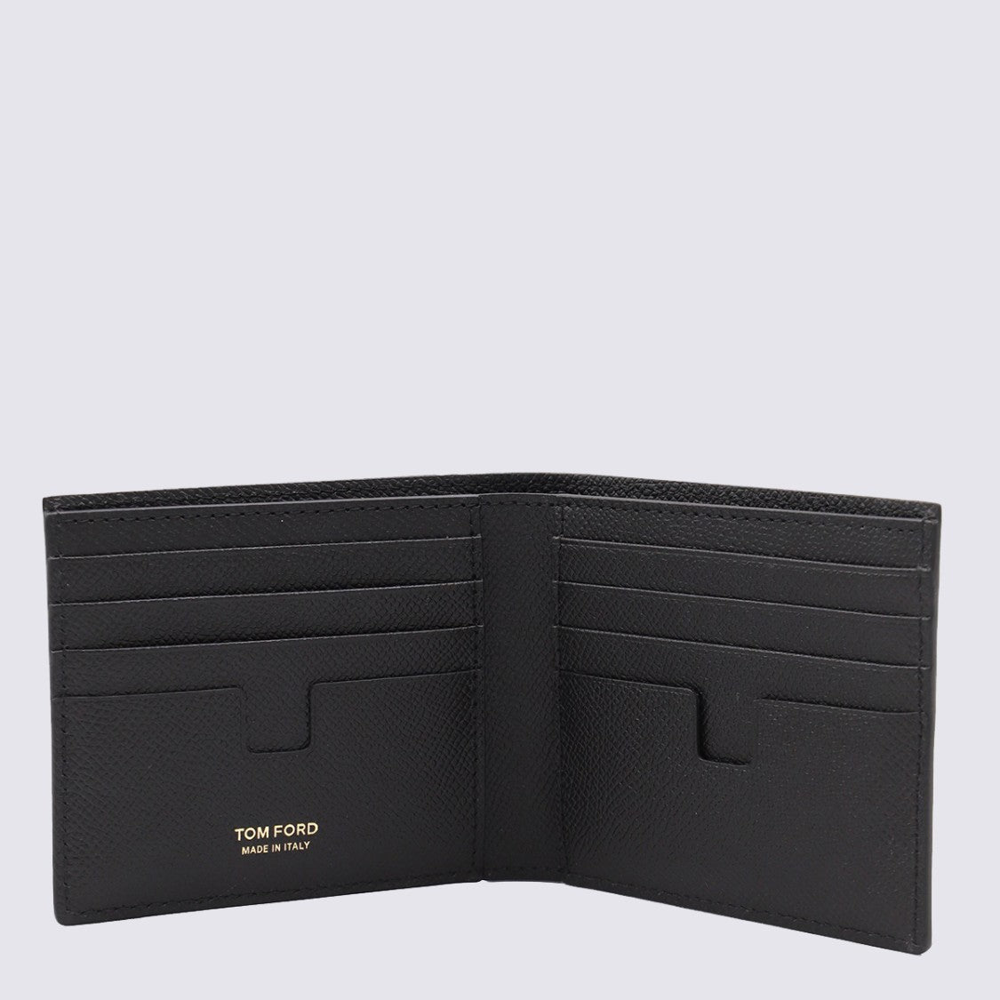 Tom Ford Textured Black Leather Bifold Wallet With Subtle Gold-Tone Logo