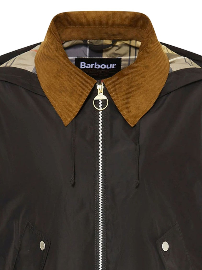 Barbour Nylon Weaver Jacket With Tartan Lining And Adjustable Hem
