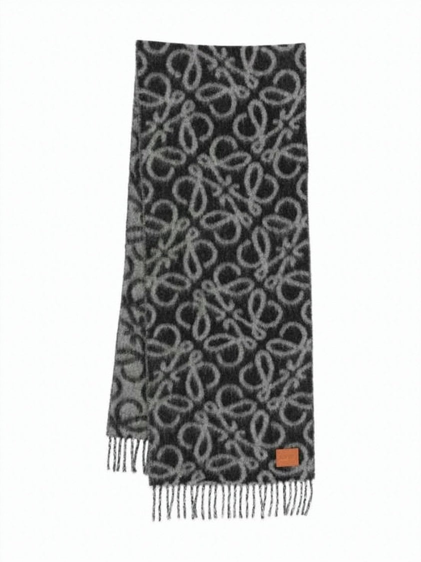 Loewe Abstract Loop Pattern Scarf Crafted In Alpaca