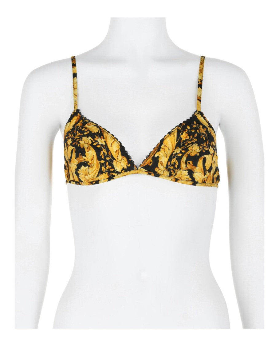 Versace Barocco Printed Silk Bralette