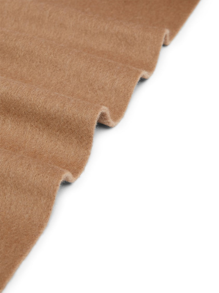 Max Mara Soft Camel Scarf With Fringed Ends