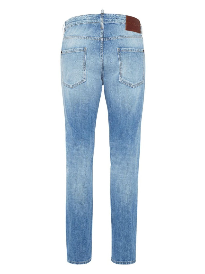 Dsquared2 Slim Mid-Rise Blue Denim Jeans
