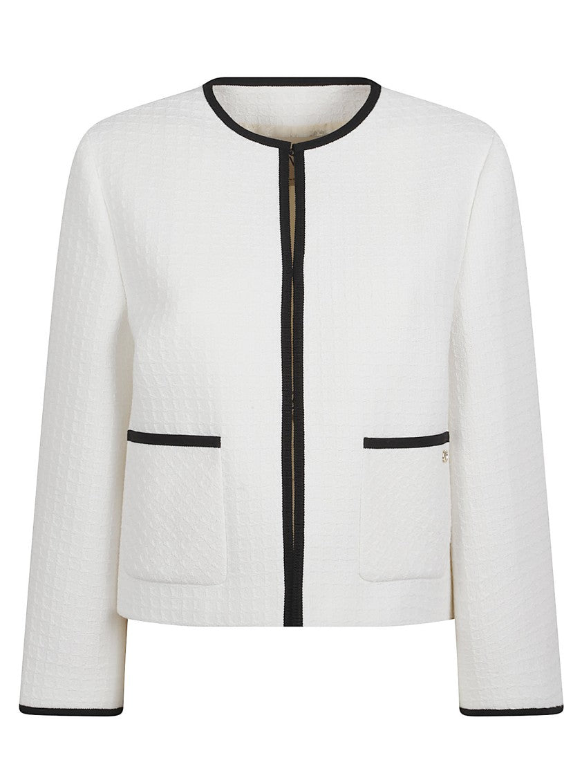 Valentino Garavani Cropped Cotton Tweed Jacket With Contrast Trimming