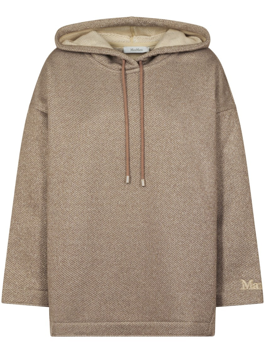 Max Mara Textured Brown Hooded Sweater