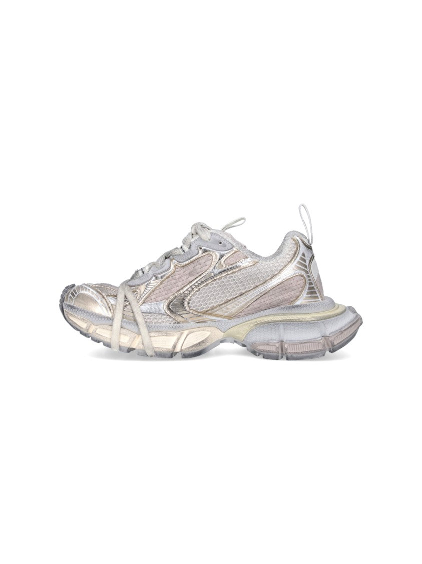 Balenciaga Oversized Platform Sneakers With Distressed Grey Mesh