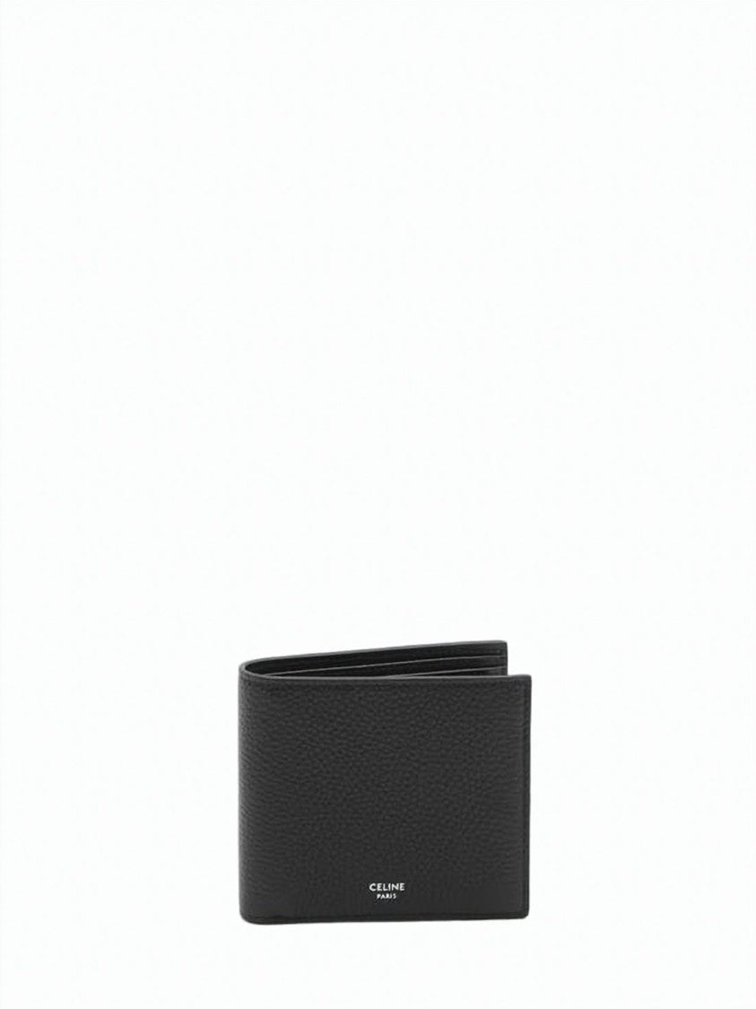 Celine Compact Bifold Wallet In Textured Calf Leather