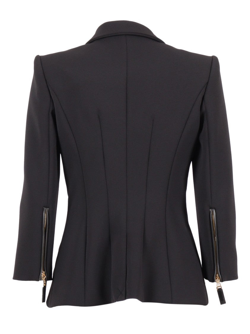 Elisabetta Franchi Double-Breasted Tailored Blazer With Gold-Tone Hardware
