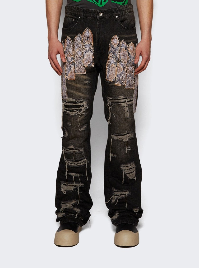 Who Decides War Patched Arch Mocha Jeans - Chestnut