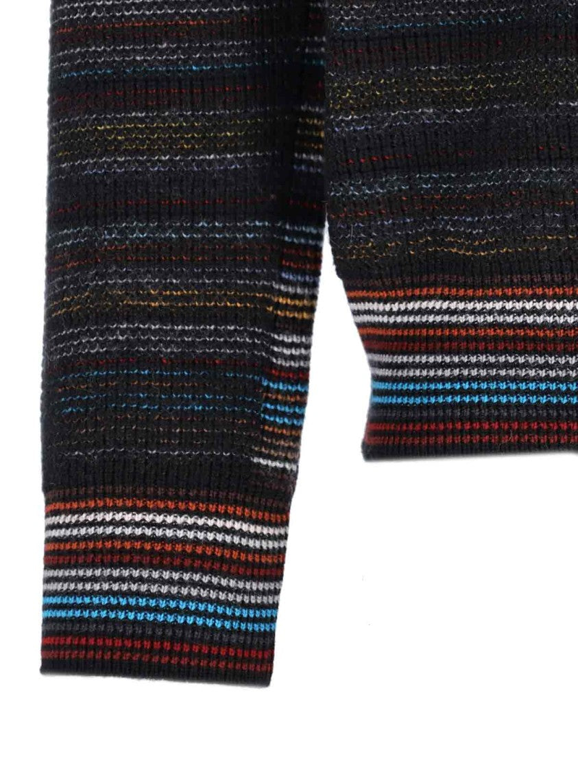 Paul Smith Multicolored Striped Knit Sweater With High Neckline