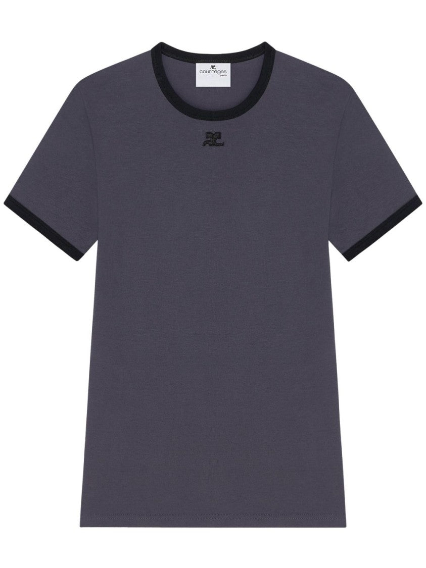 Courrèges Fitted Black T-Shirt