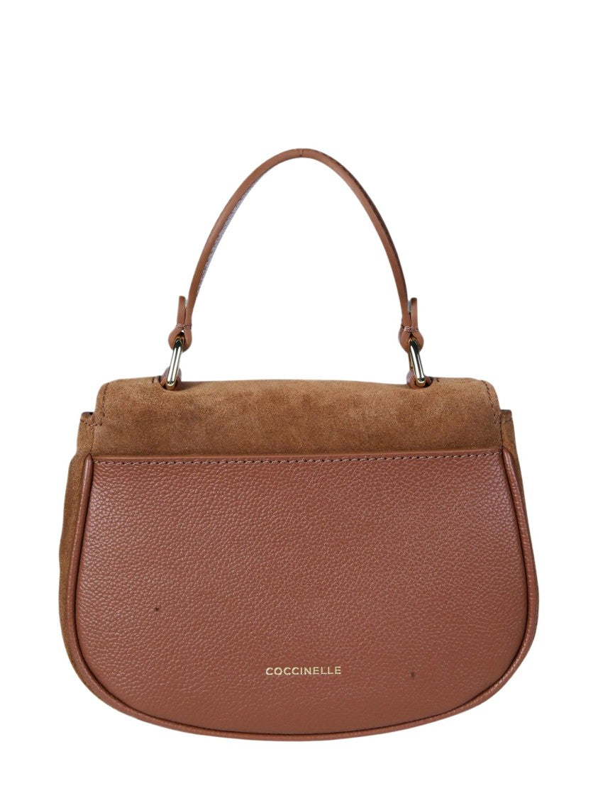 Coccinelle Medium Calf Suede Tote Bag With Leather Trim