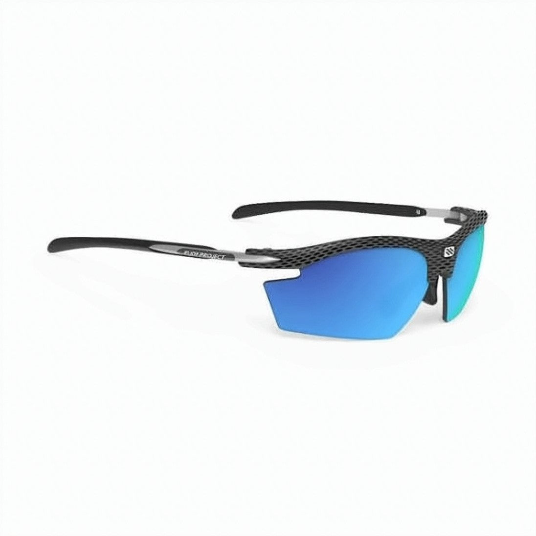 Rudy Project Semi-Rimless Sporty Black Sunglasses With Mirrored Lenses