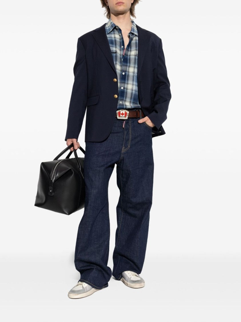 Dsquared2 Indigo Wide-Leg Denim Jeans