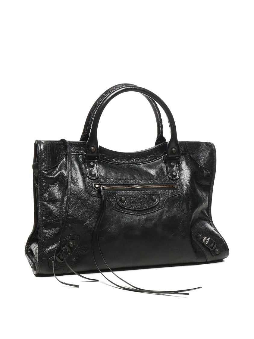Balenciaga Le City Bag M Distressed Leather Handbag