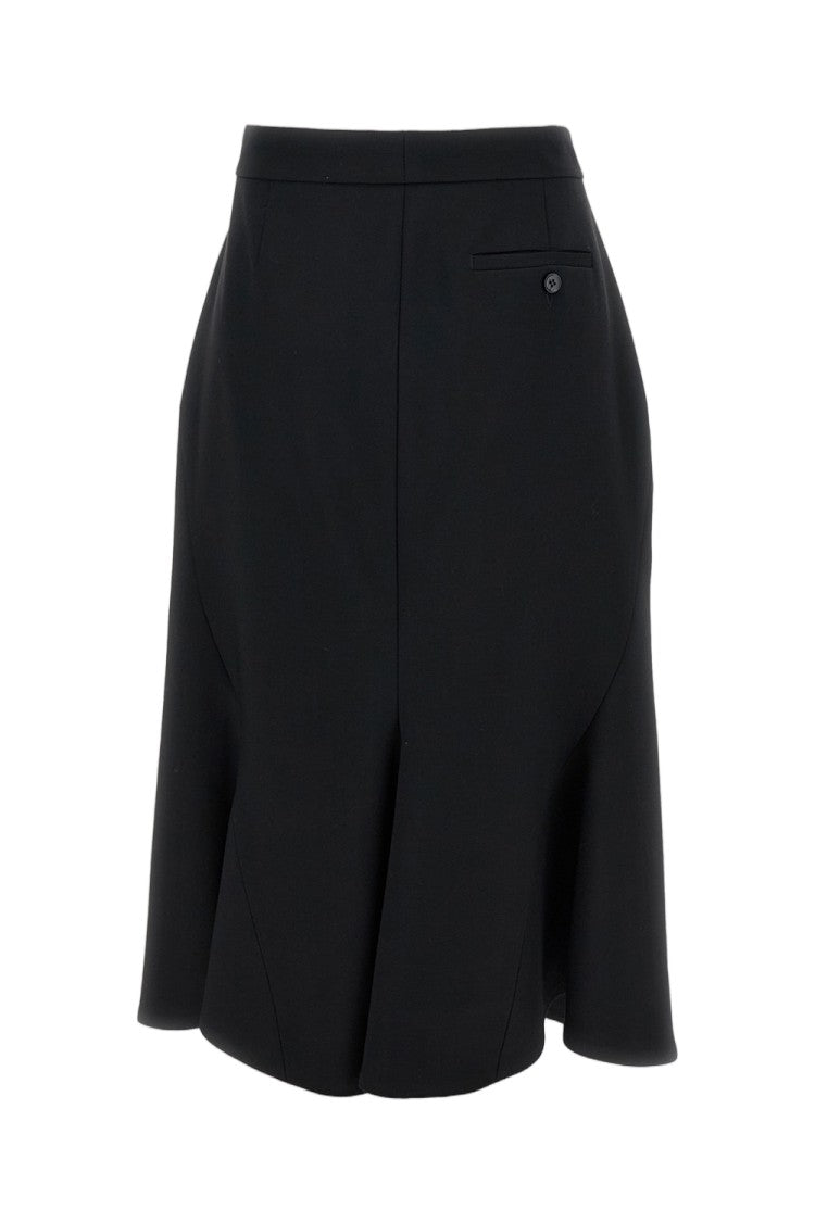Alexander Mcqueen Swallowtail Pencil Skirt In Stretch Wool Gabardine
