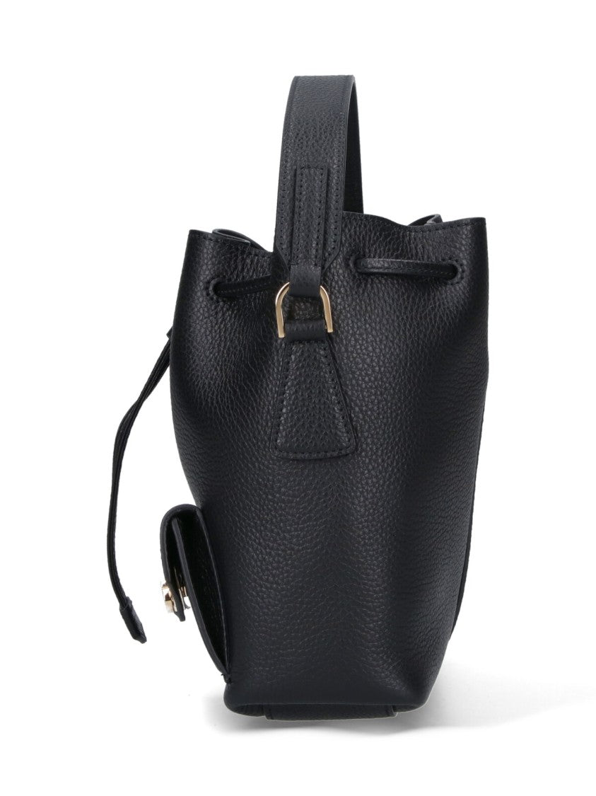 Ferragamo Mini "Hug" Bucket Bag – Black
