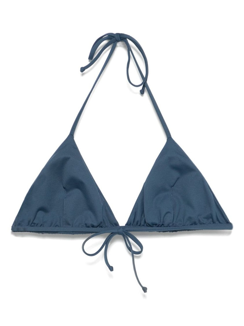 Fisico Navy Blue Triangle Beach Bra With Tie-Fastening Straps