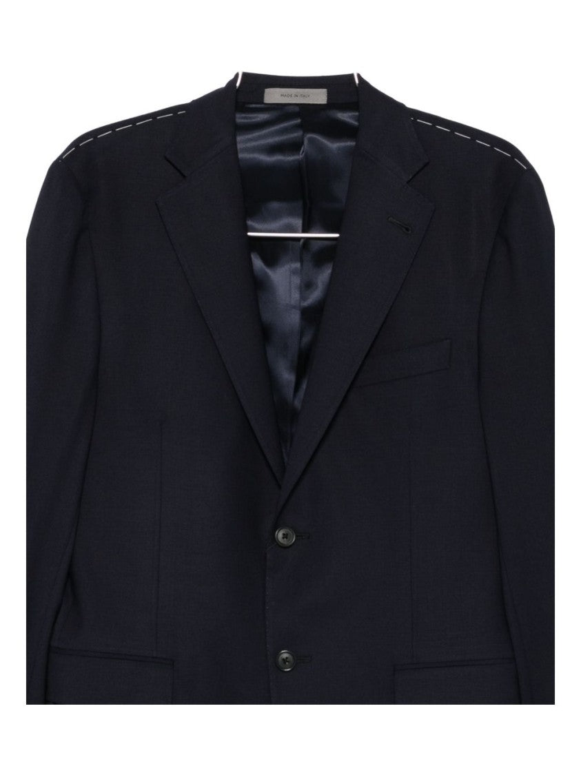 Corneliani Tailored Blue Wool Blend Suit Jacket