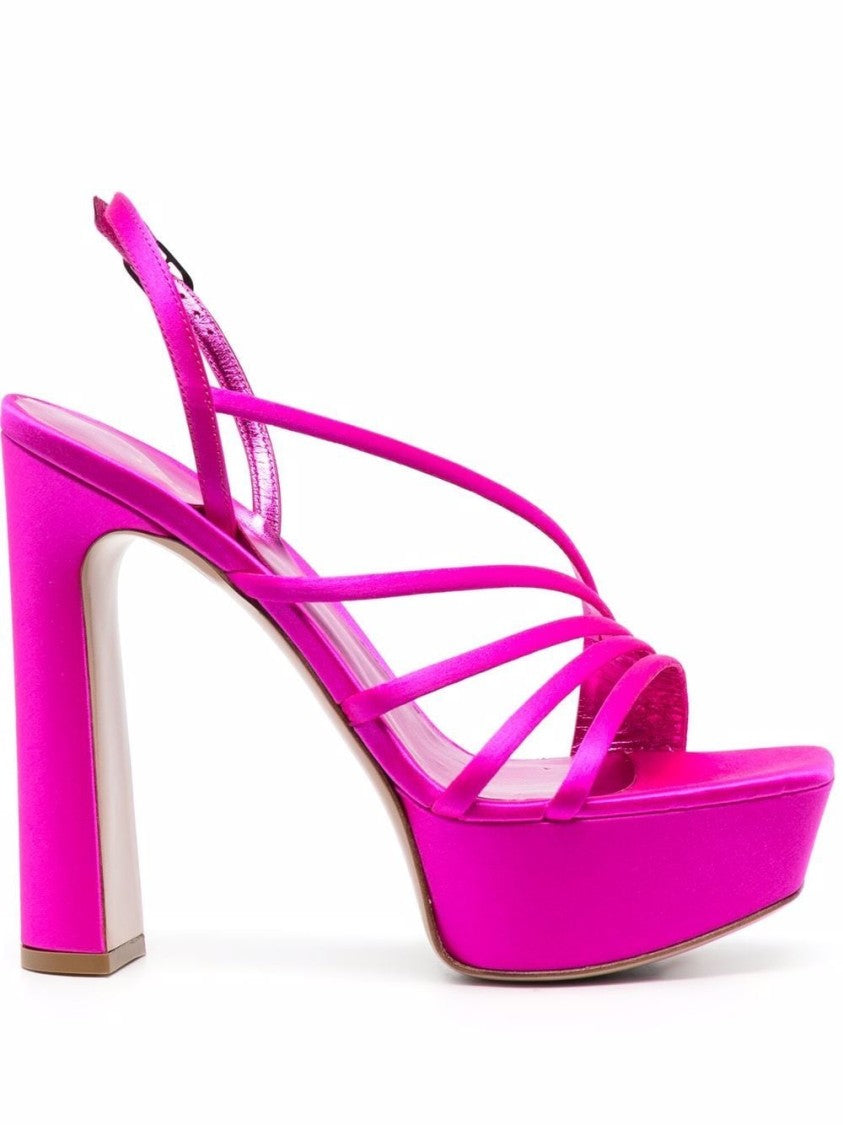 Le Silla Fuchsia Asymmetric Platform Sandals