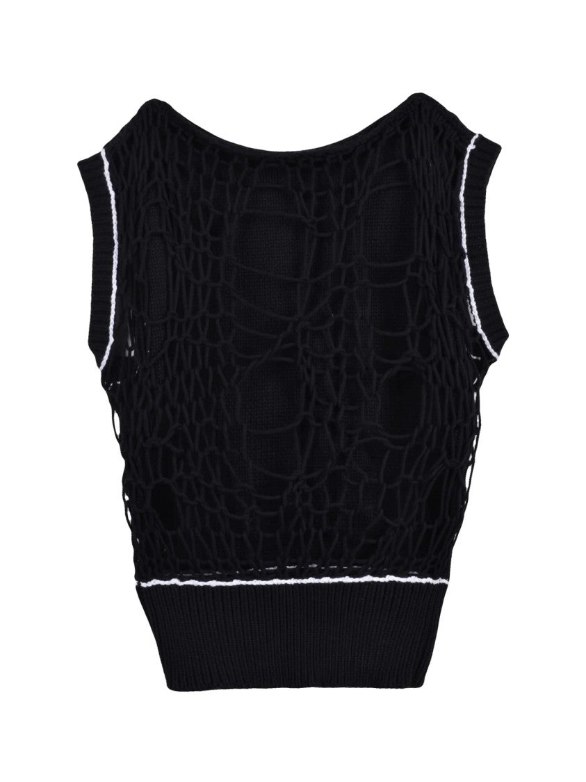 Maison Margiela Open-Knit Mesh Cotton-Polyamide Tank Top