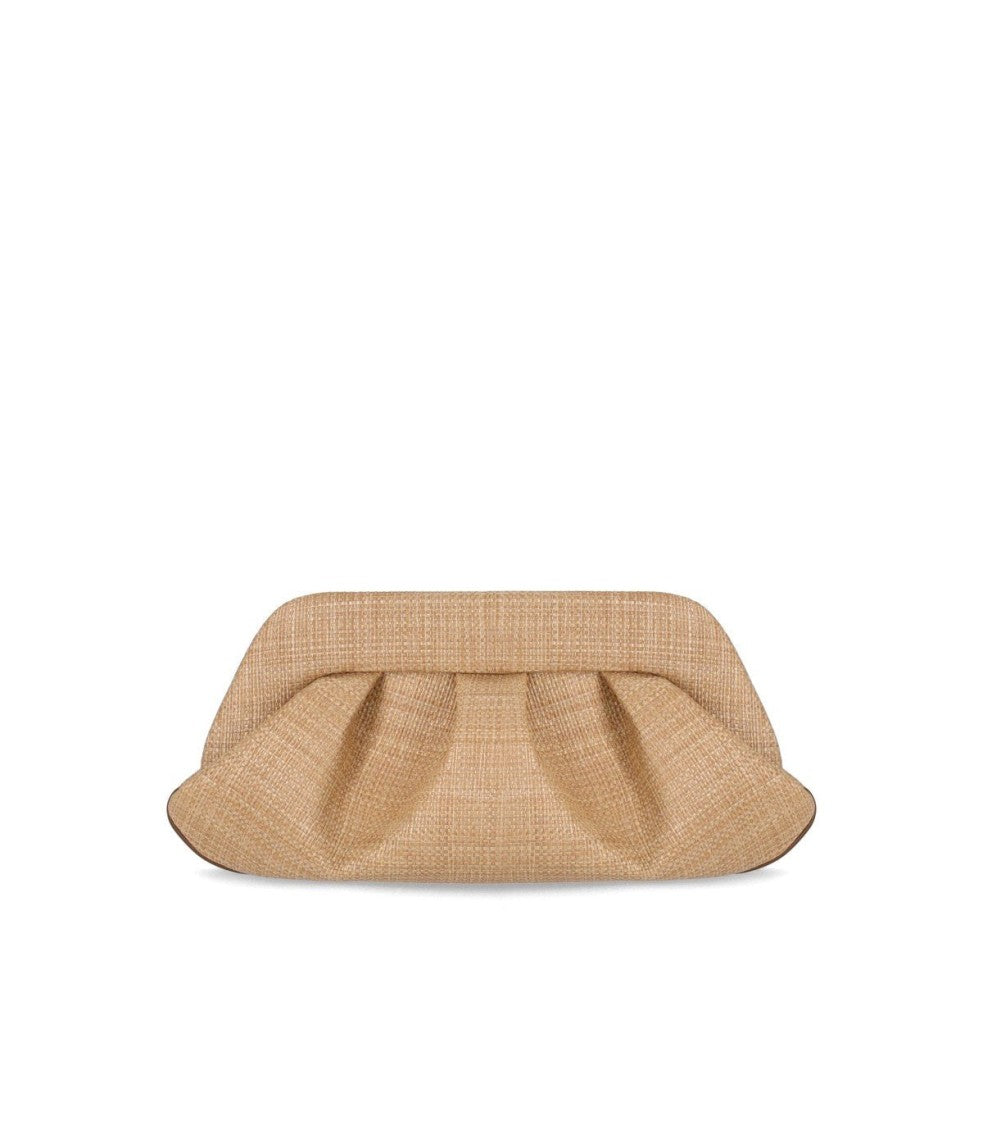 Themoirè Emera Paper Fringes Macadamia Clutch Bag