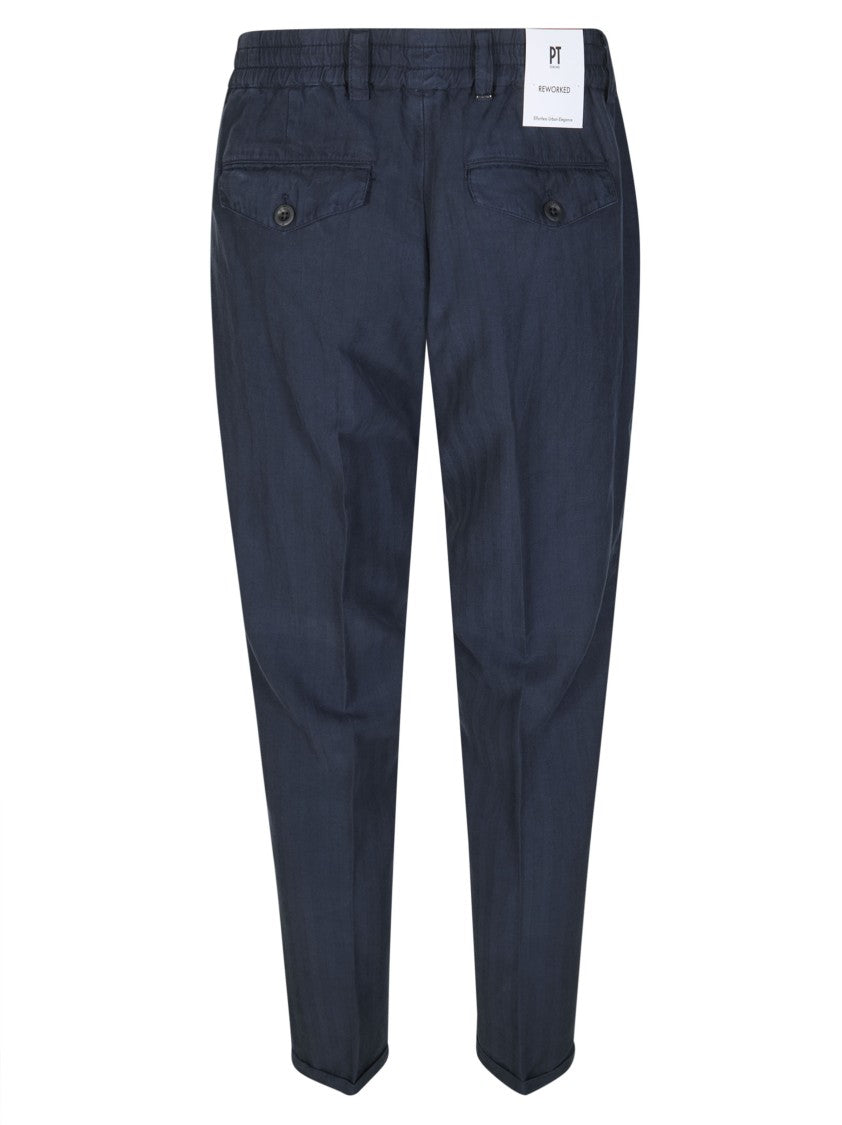 Pt01 Pt01 Tapered Carrot Fit Cotton Trousers