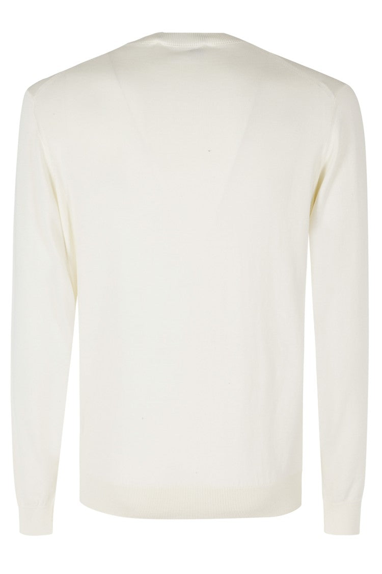 Filippo De Laurentiis Butter Round-Neck Single-Thread Cotton Sweater