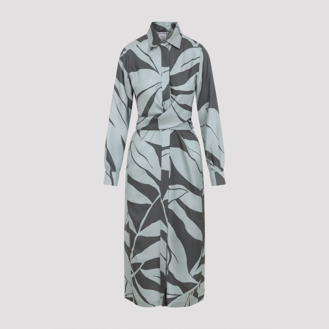 Max Mara Midi Dress With Oversized Leaf Print