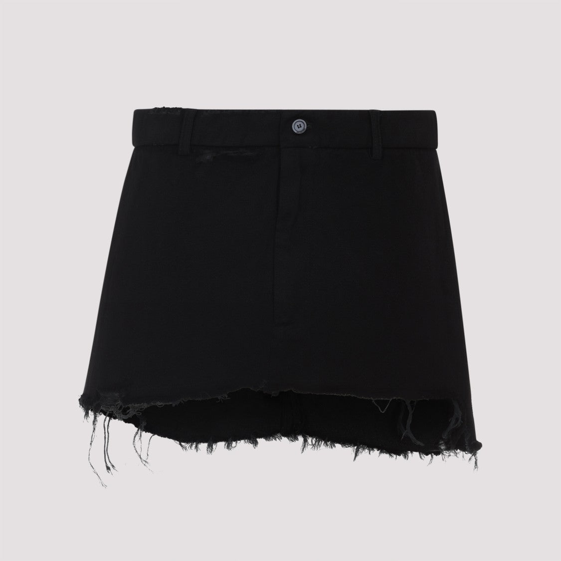 Balenciaga High-Waisted Black Wool Blend Mini Skirt