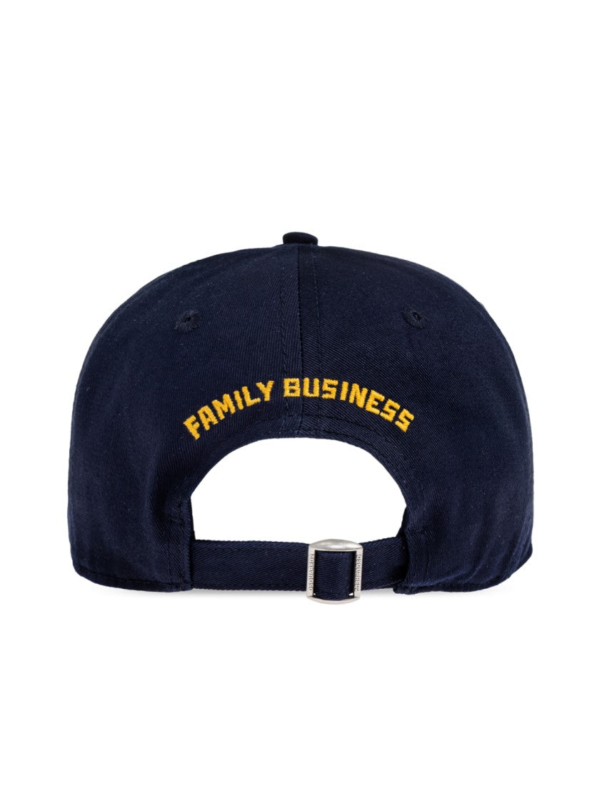 Dsquared2 Navy Blue Milano Logo Cotton Baseball Cap