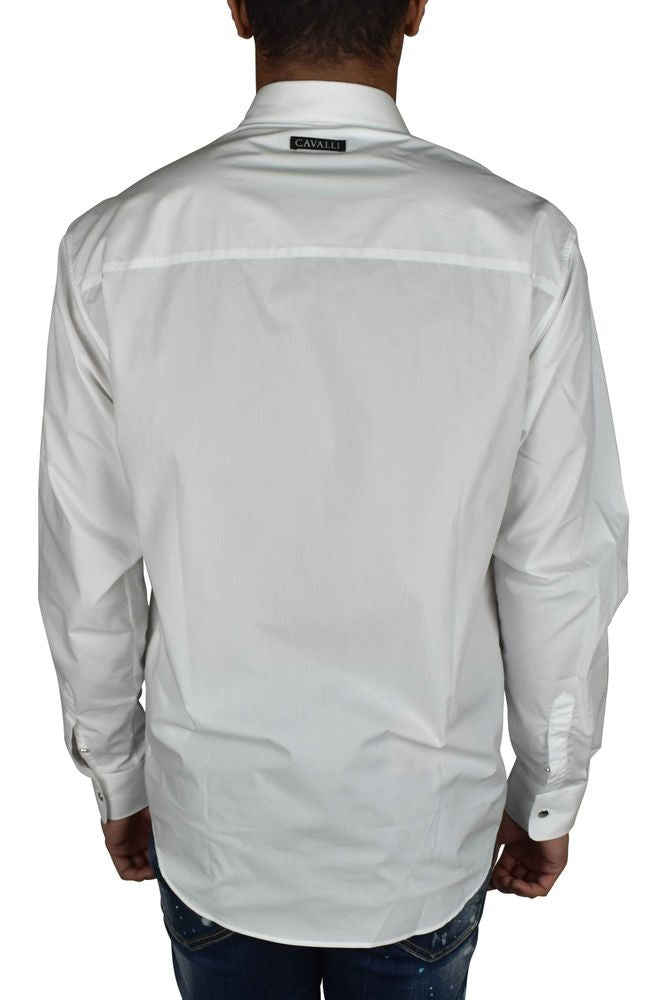 Roberto Cavalli Vintage-Inspired White Shirt With Pointed Collar
