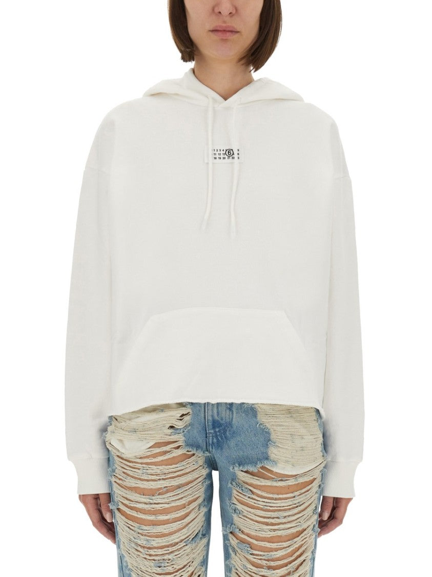 Mm6 By Maison Margiela Relaxed-Fit Cotton Sweatshirt With Minimal Logo Detail