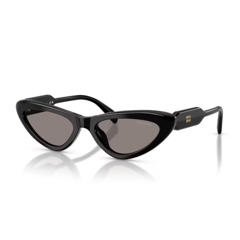 Miu Miu Vertical Logo Cat-Eye Sunglasses In Black Acetate