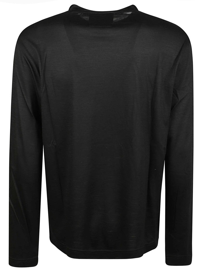 Emporio Armani Long-Sleeve Logo Detail Wool Sweater