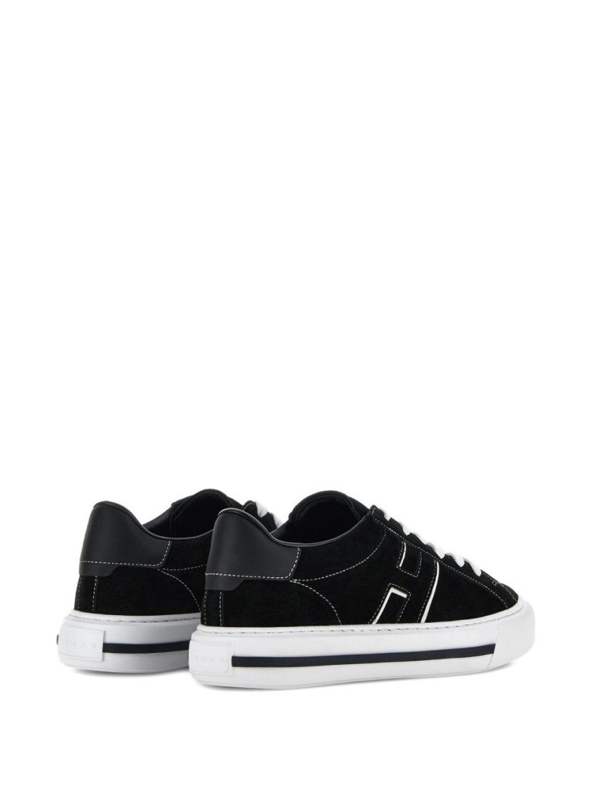 Hogan Black Suede And Leather Sneakers