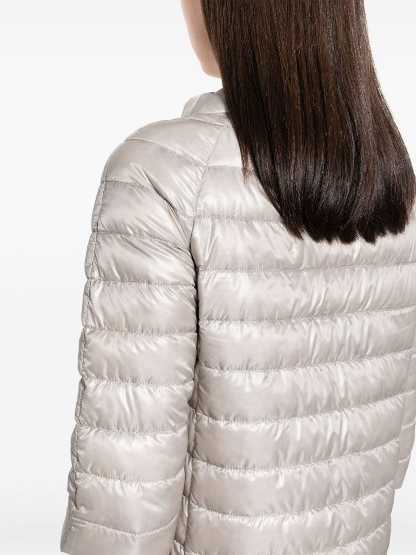 Herno Black Wide Collar Quilted Down Jacket