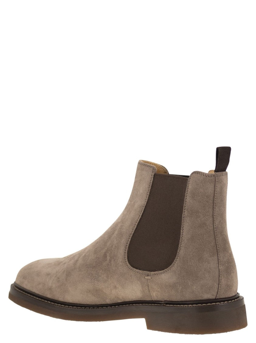 Brunello Cucinelli Chelsea Boot In Suede