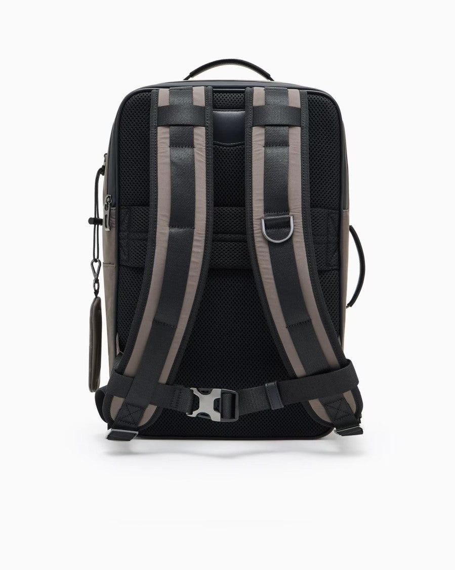 Emporio Armani Kambaba Nylon Backpack With Multiple Compartments And Padded Straps