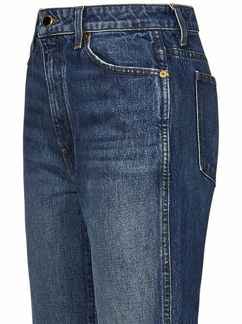 Khaite Faded Blue Cropped Jeans