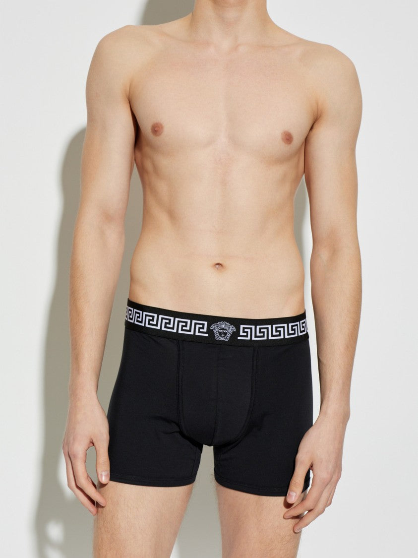 Versace Black Parigamba Tri-Pack Greek Key Briefs
