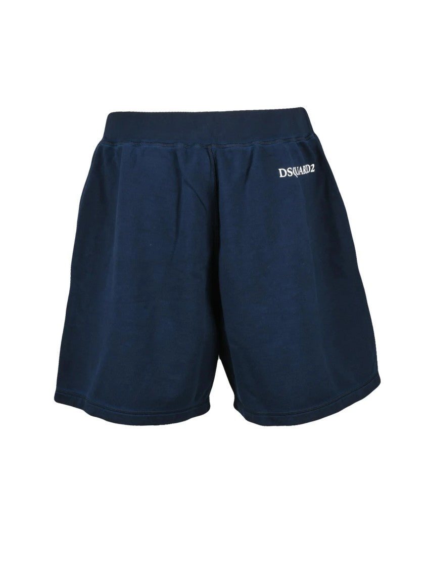 Dsquared2 Blue Cotton Sweatshirt Shorts