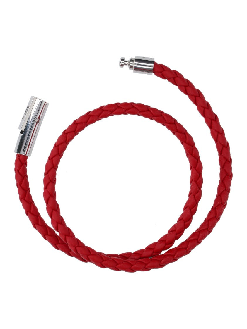 Tod's "My Colors" Calfskin Bracelet Red