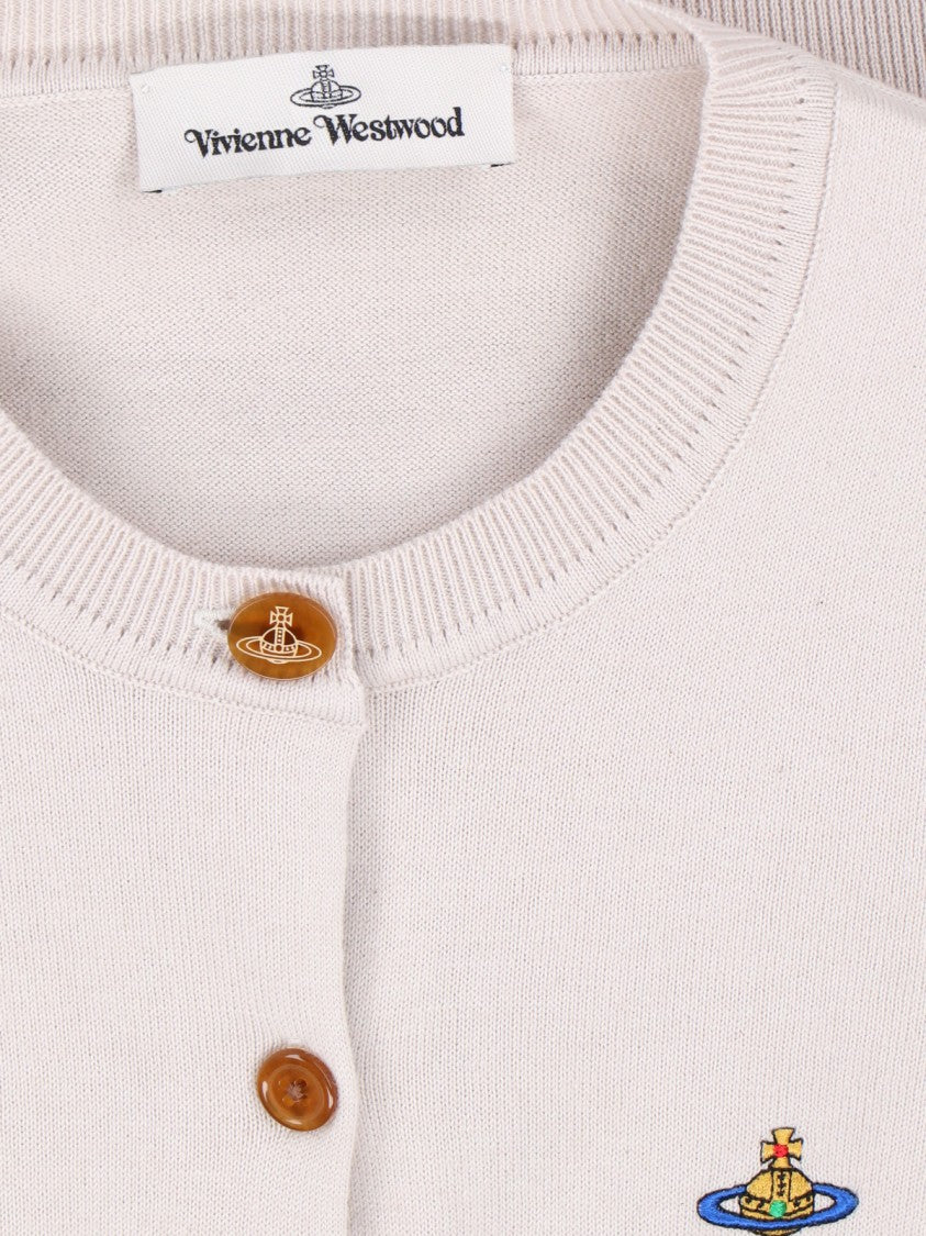 Vivienne Westwood White Bea Logo Cotton Cardigan