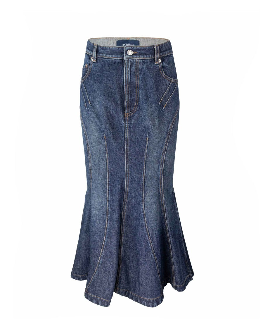 Sportmax Mermaid Denim Skirt – Blue