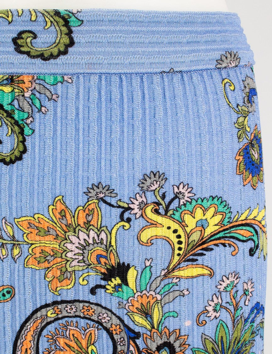 Etro Floral Paisley Print Midi Skirt In Blue